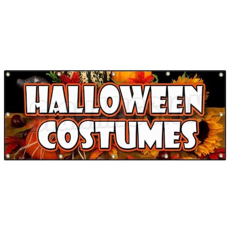 HALLOWEEN COSTUMES BANNER SIGN Masks Trick Or Treat Holiday Pumpkins